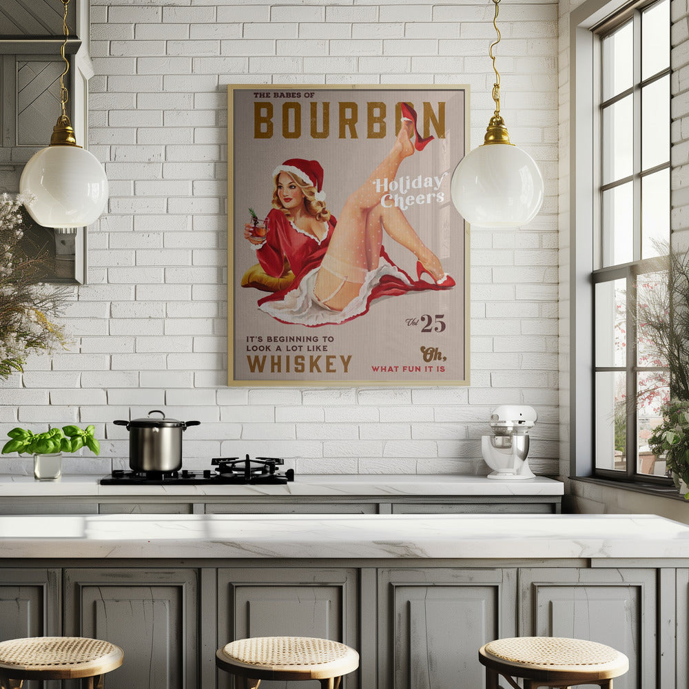 Babes of Bourbon Vol 25 Holiday Cheer Christmas Pinup Poster