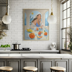 Girl with peaches Poster