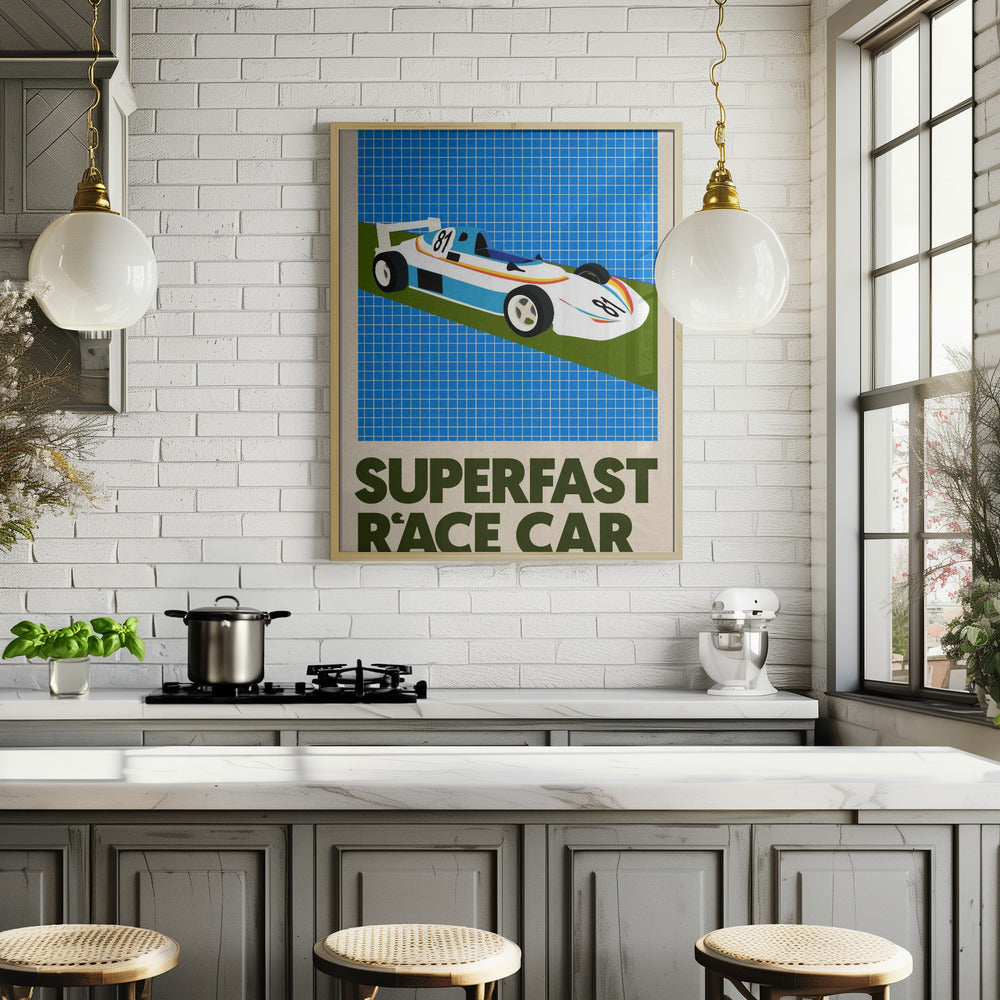 Superfast Race Car Poster