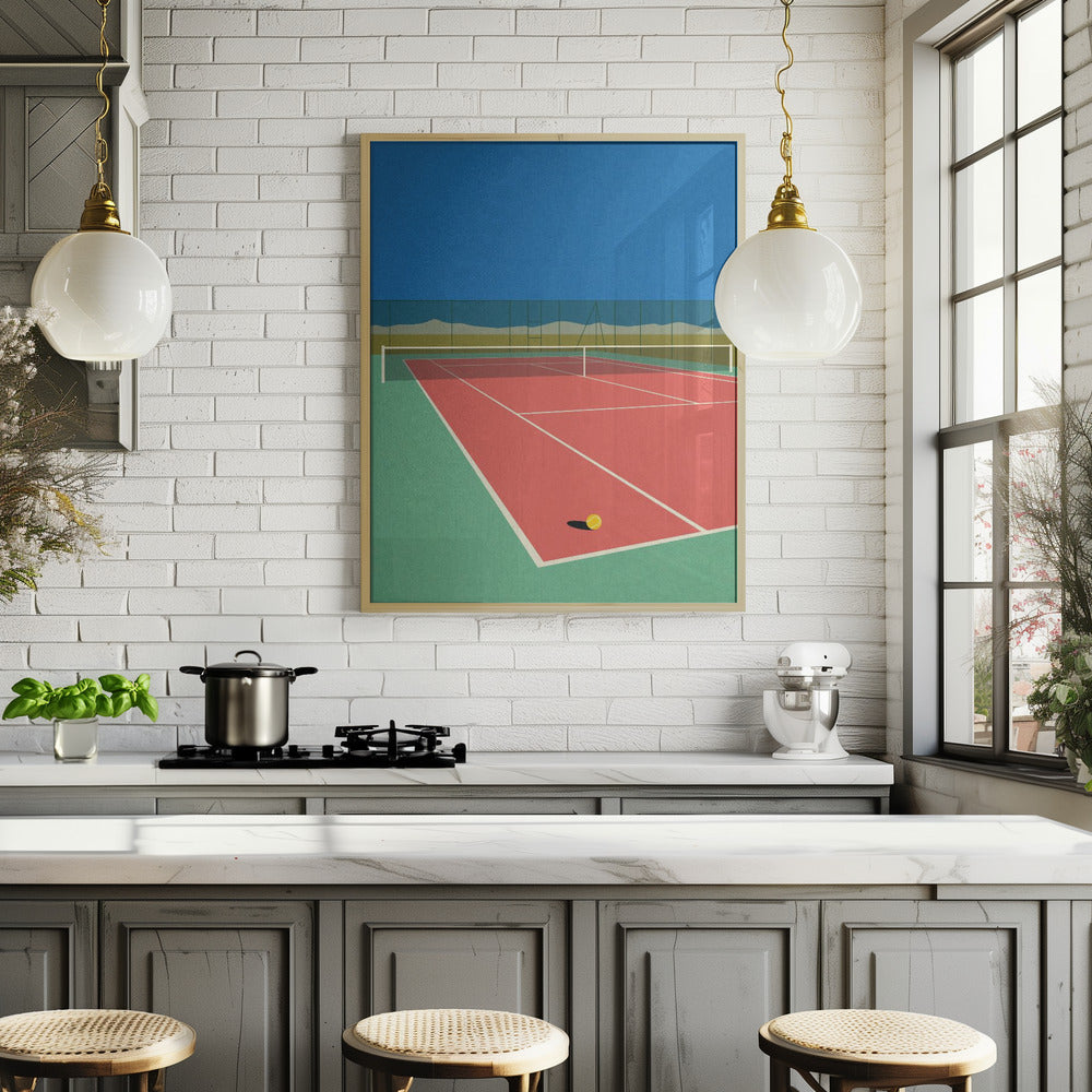 Tennis Court In the Desert Poster