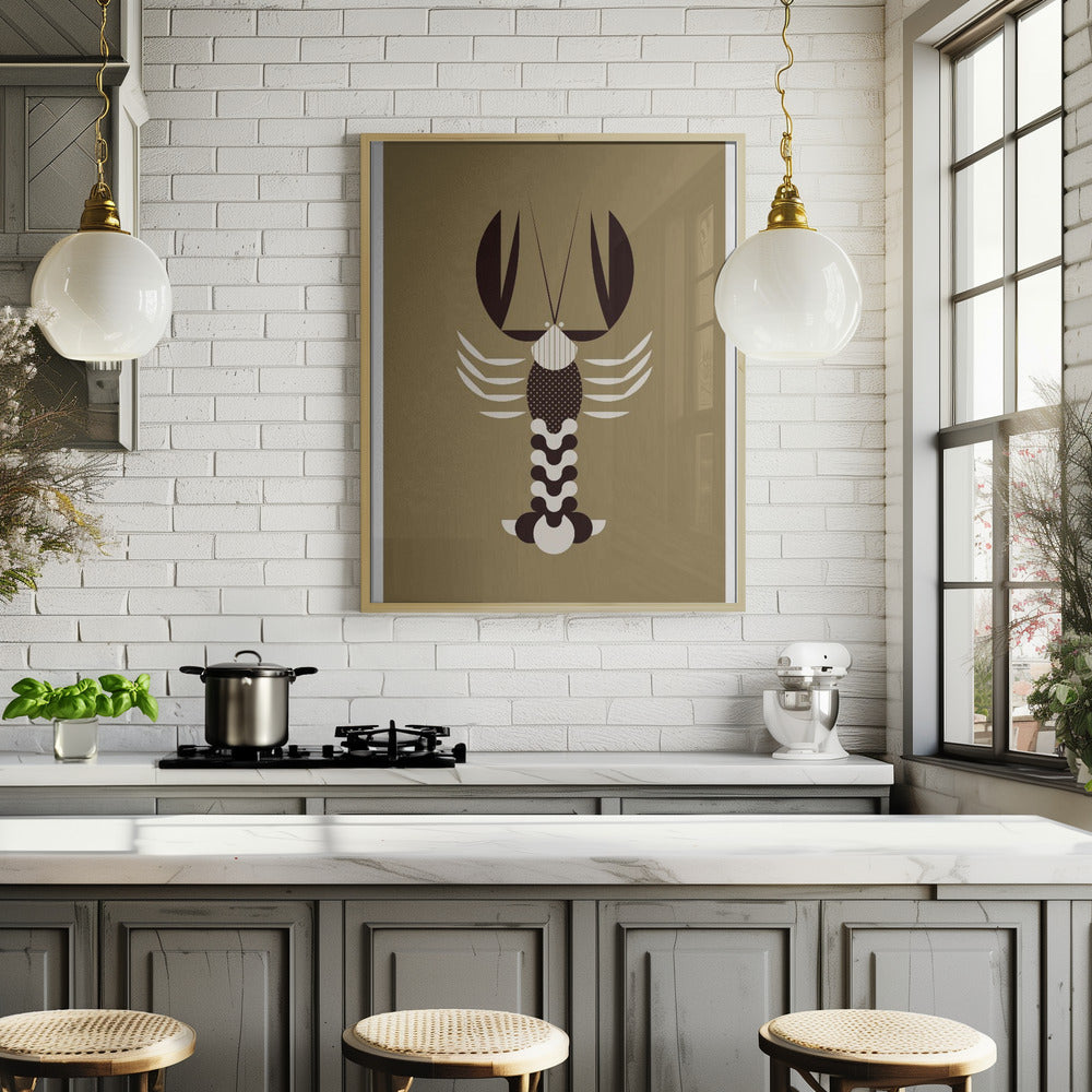 Golden Animals - Lobster (Gold) Poster