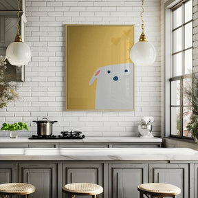 Cute Dog Yellow Poster