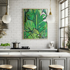 Lush Bohemian Tropical Leaves Poster