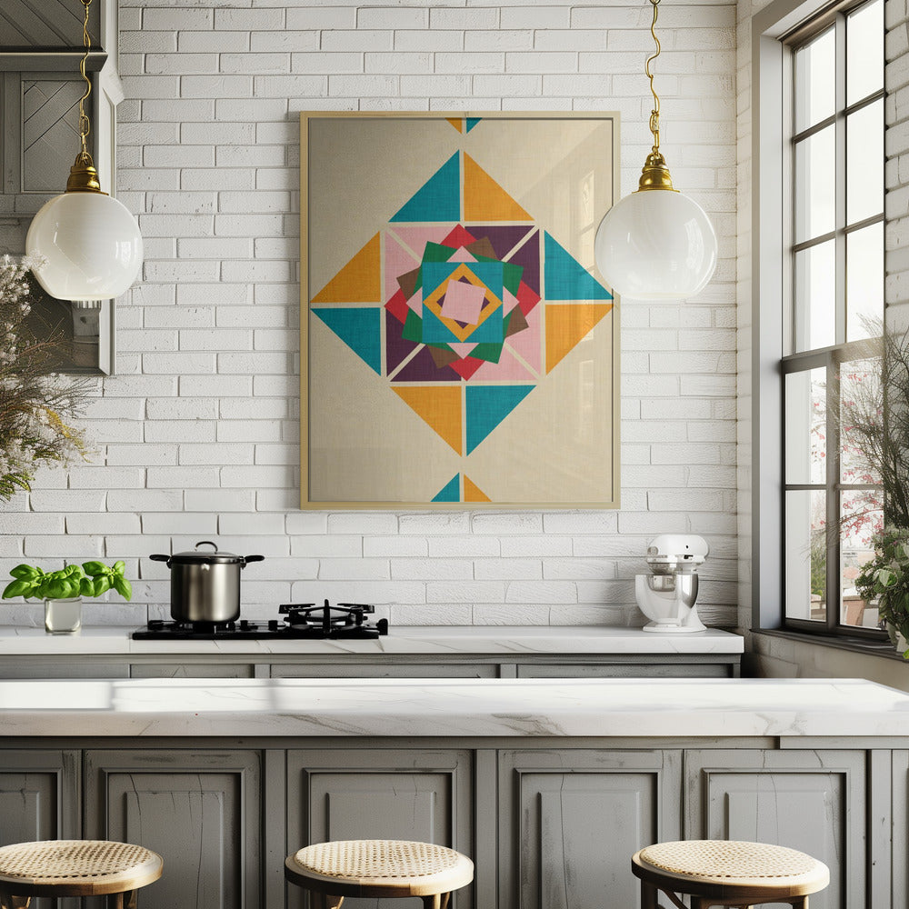 Wind Rose Beige Poster