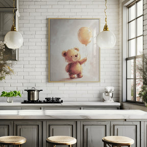 Teddy Bear and Balloon Poster