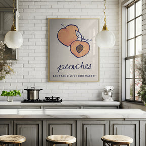 Food Art - Peaches San Francisco Food Market Poster