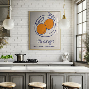 Food Art - Oranges Valencia Fruit Market Poster