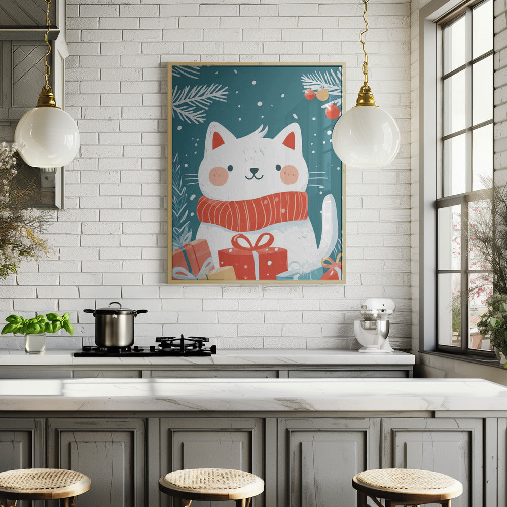 Christmas Cat Poster