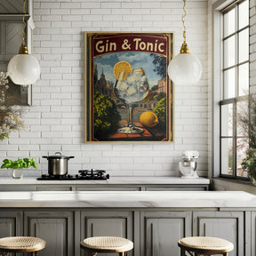 Gin &amp; Tonic Vintage Poster