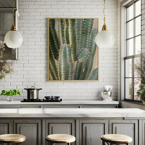 Gold &amp; Green Cacti Marrakech Poster