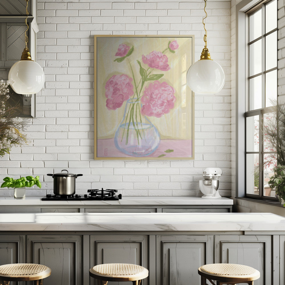 A Vase of Peonies Poster