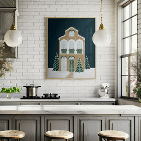 Starry gingerbread home Poster