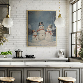 Snowman Family Poster