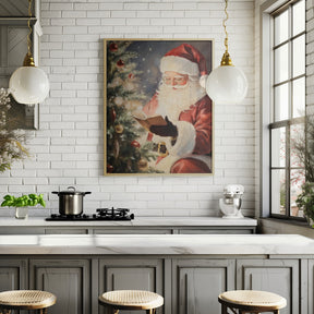 Santa Reading II Poster