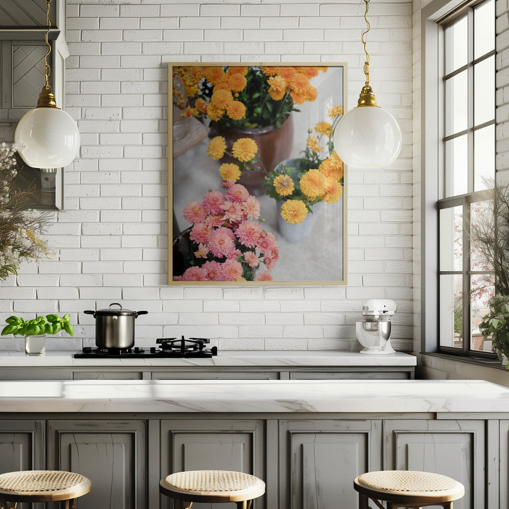 Chrysanthemum Blooms | Autumn Floral Still Life Poster