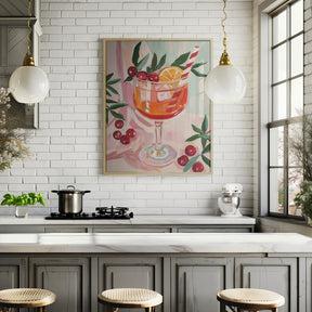 Christmas Aperol Spritz Cocktail Poster