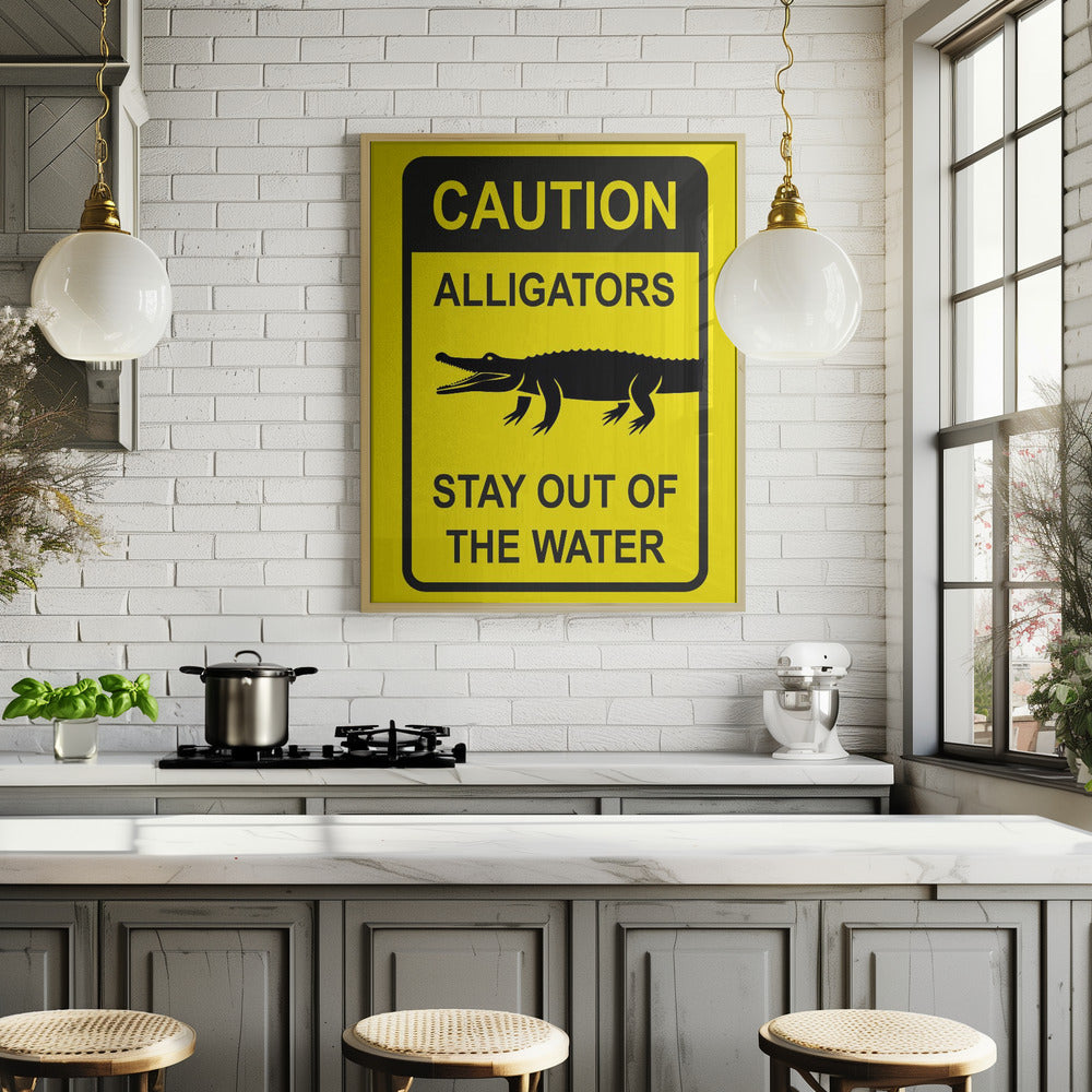 Caution   Alligators Poster