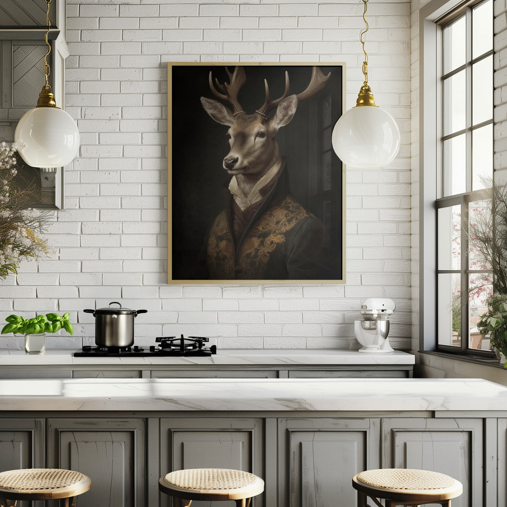 Stag Portrait Poster