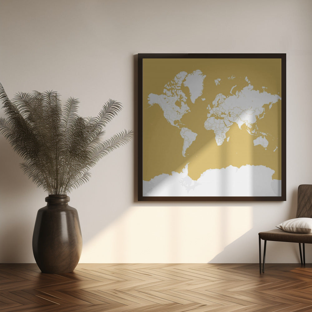 Andrew world map silhouette Poster