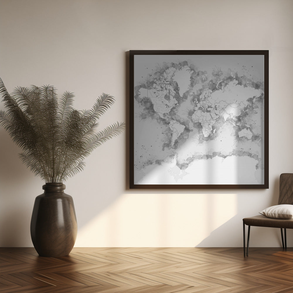 Louiss world map silhouette Poster