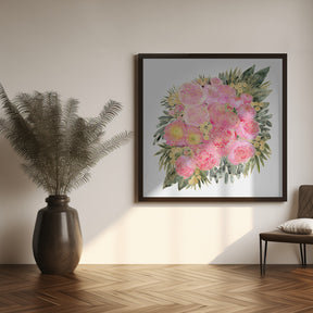 Rekha floral bouquet in light pink Poster