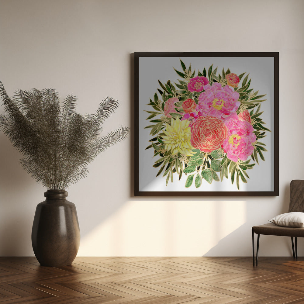 Colorful Nanette floral bouquet Poster