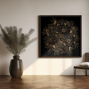 Nanette bouquet in gold and black Poster