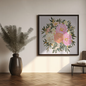 Nanette floral bouquet in pastels Poster