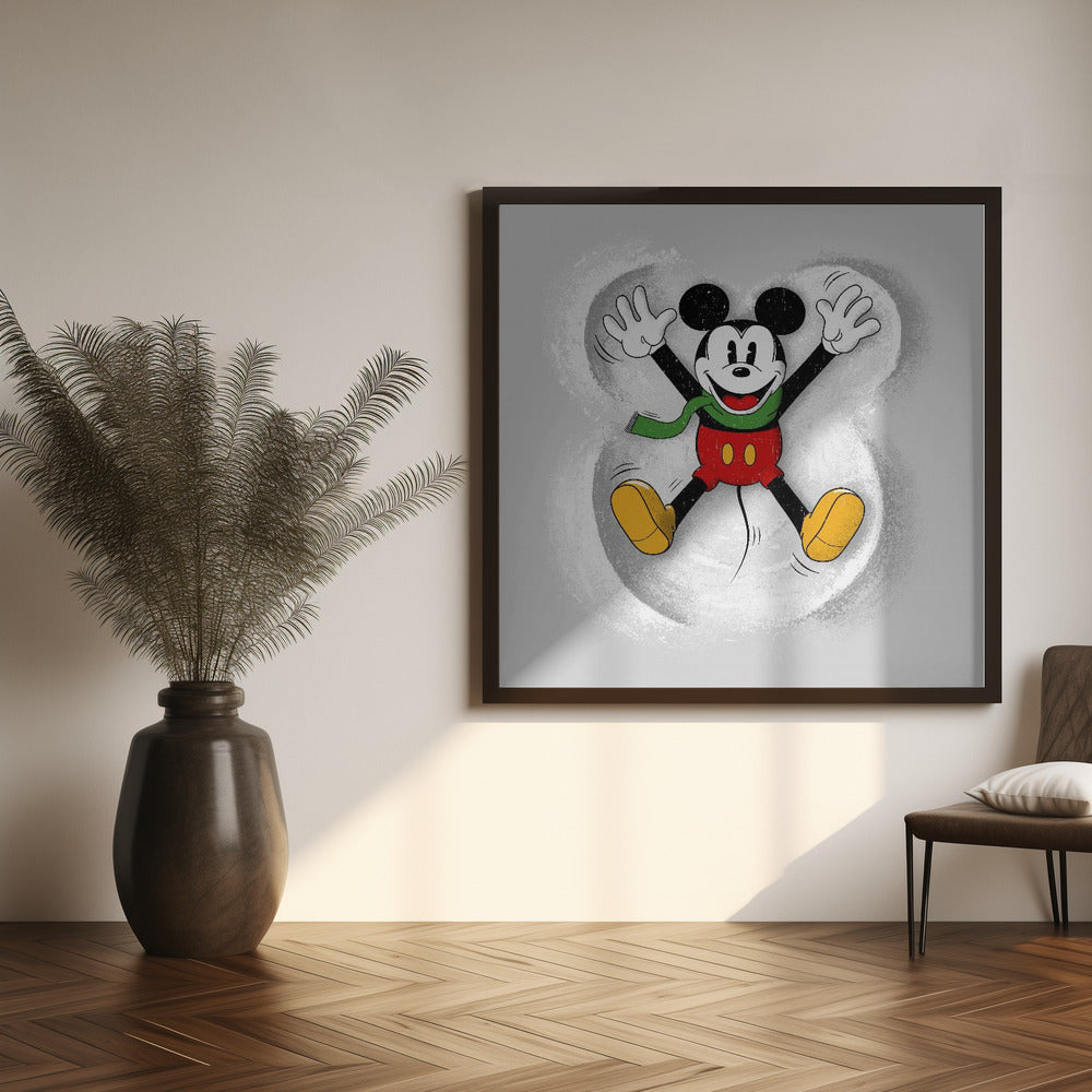 Mickey In Snow Poster