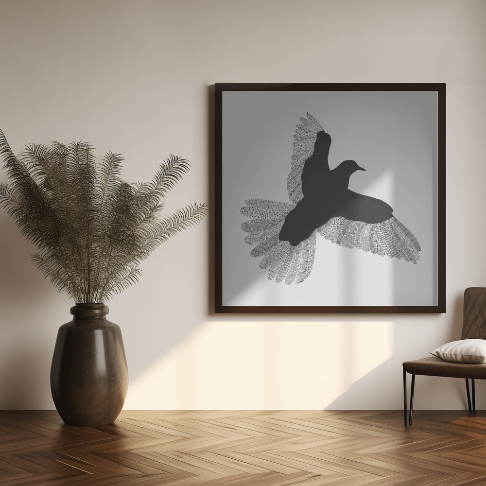 Bird Grey Poster