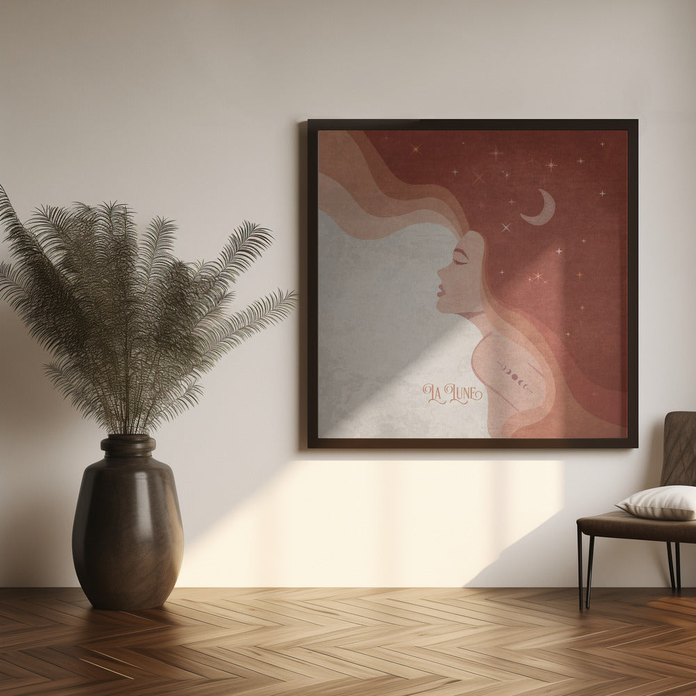 Moon Lady Terracotta Lune Poster