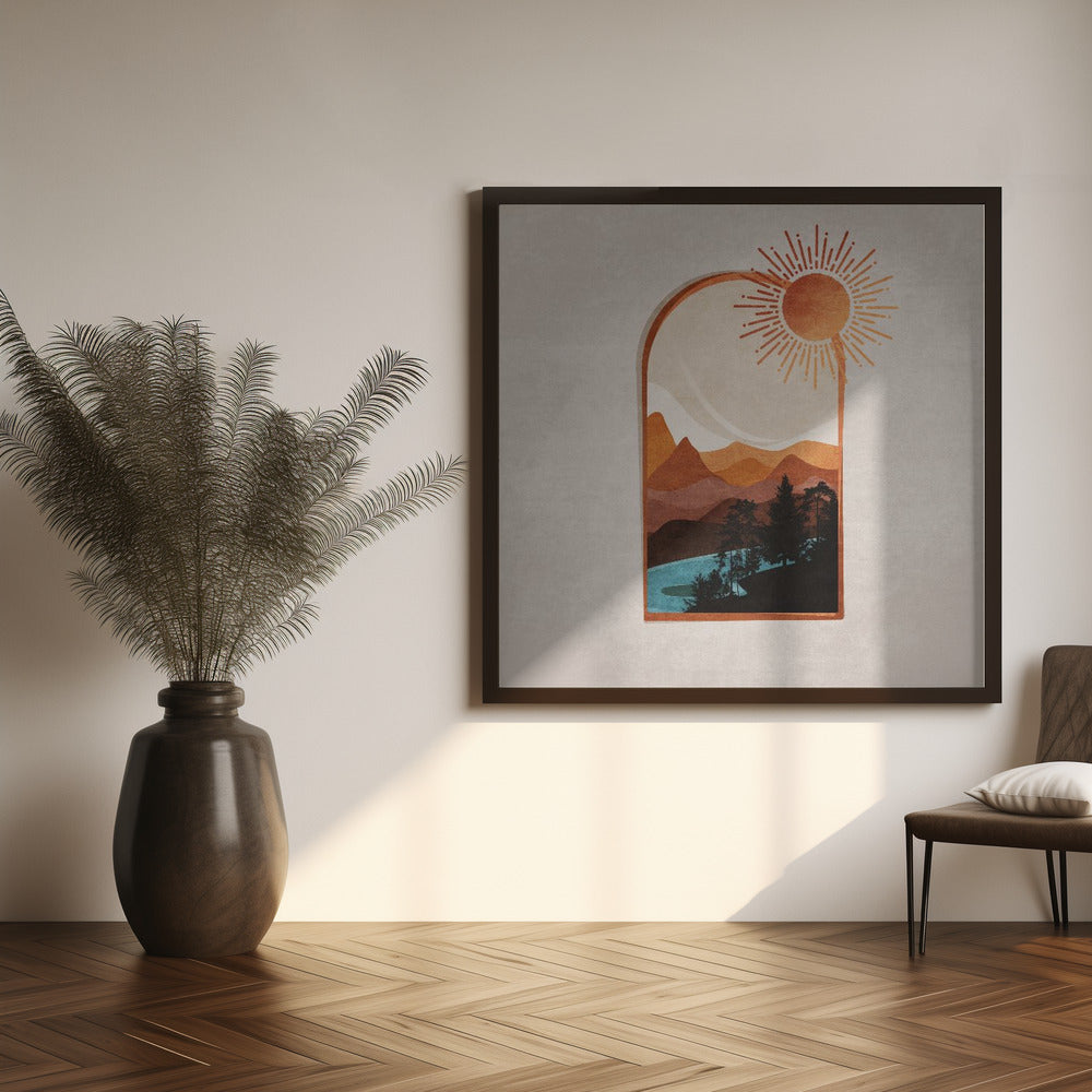 Window Desert Day and Sun Poster