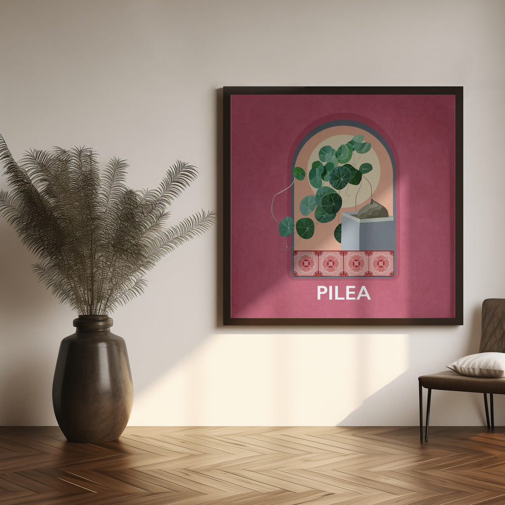 Green Sets Pilea Poster