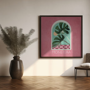 Green Sets Monstera Poster