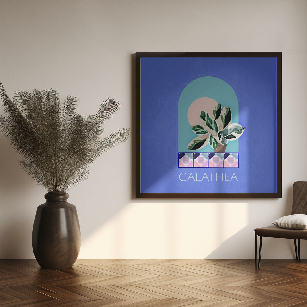 Green Sets Calathea Poster