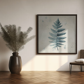 Teal watercolor fern 6 Poster