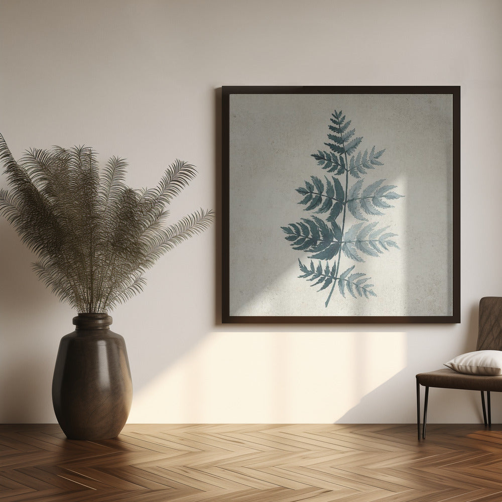 Teal watercolor fern 4 Poster