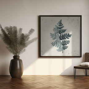 Teal watercolor fern 2 Poster