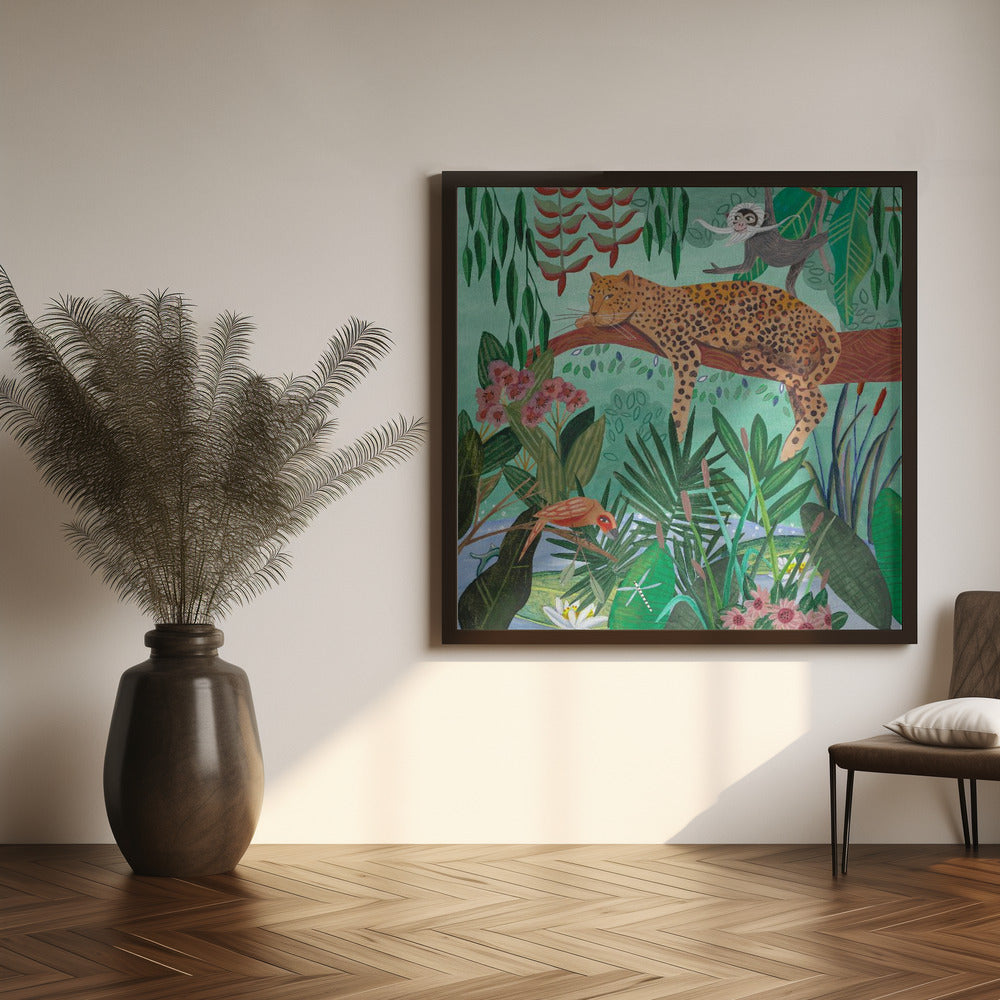 Leopard in the jungle Poster