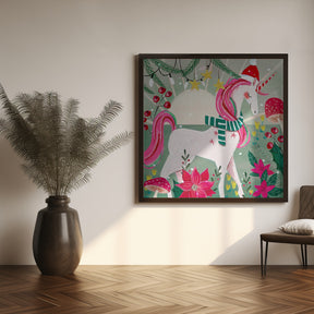 Christmas Unicorn Poster