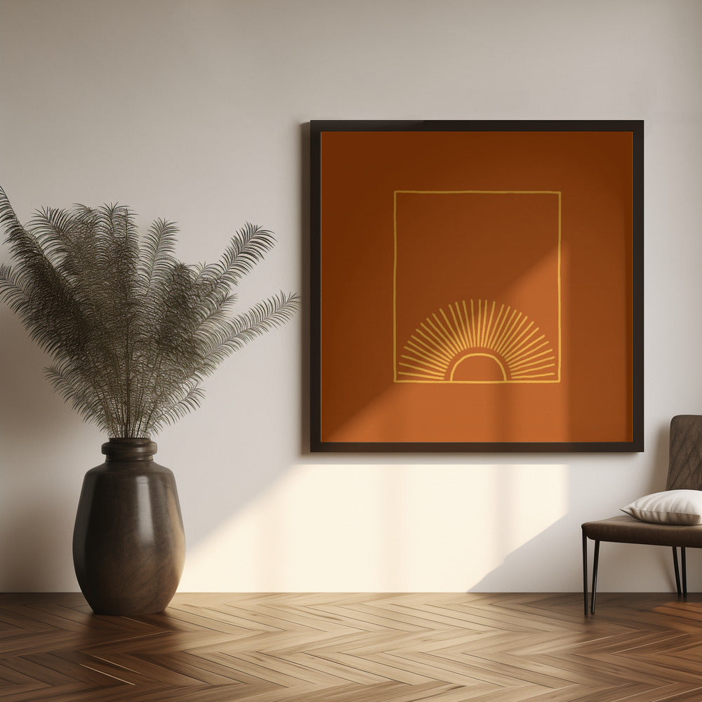 Caramel Minimal Sun Poster