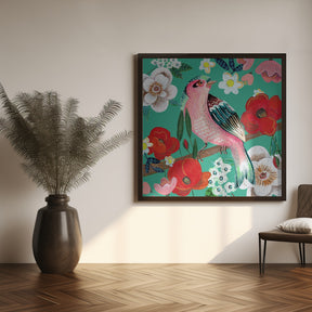 Bird and Flowers Poster