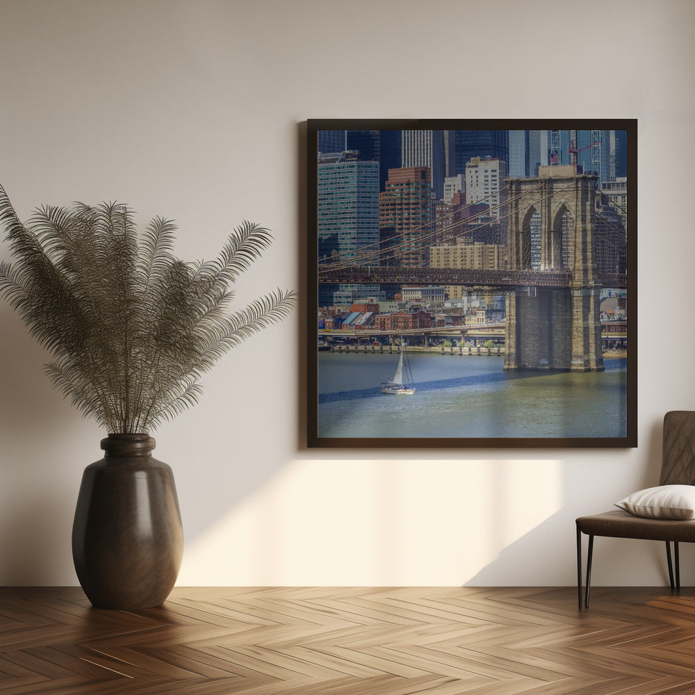 NEW YORK CITY Brooklyn Bridge &amp; Manhattan Skyline Poster