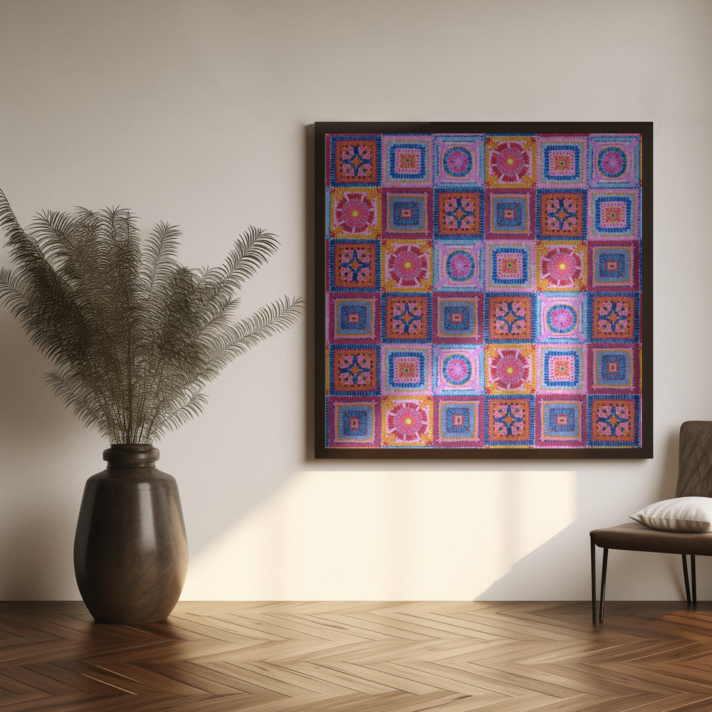 Granny squares blanket Poster