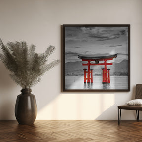 Torii of Itsukushima Shrine on Miyajima - colorkey Poster