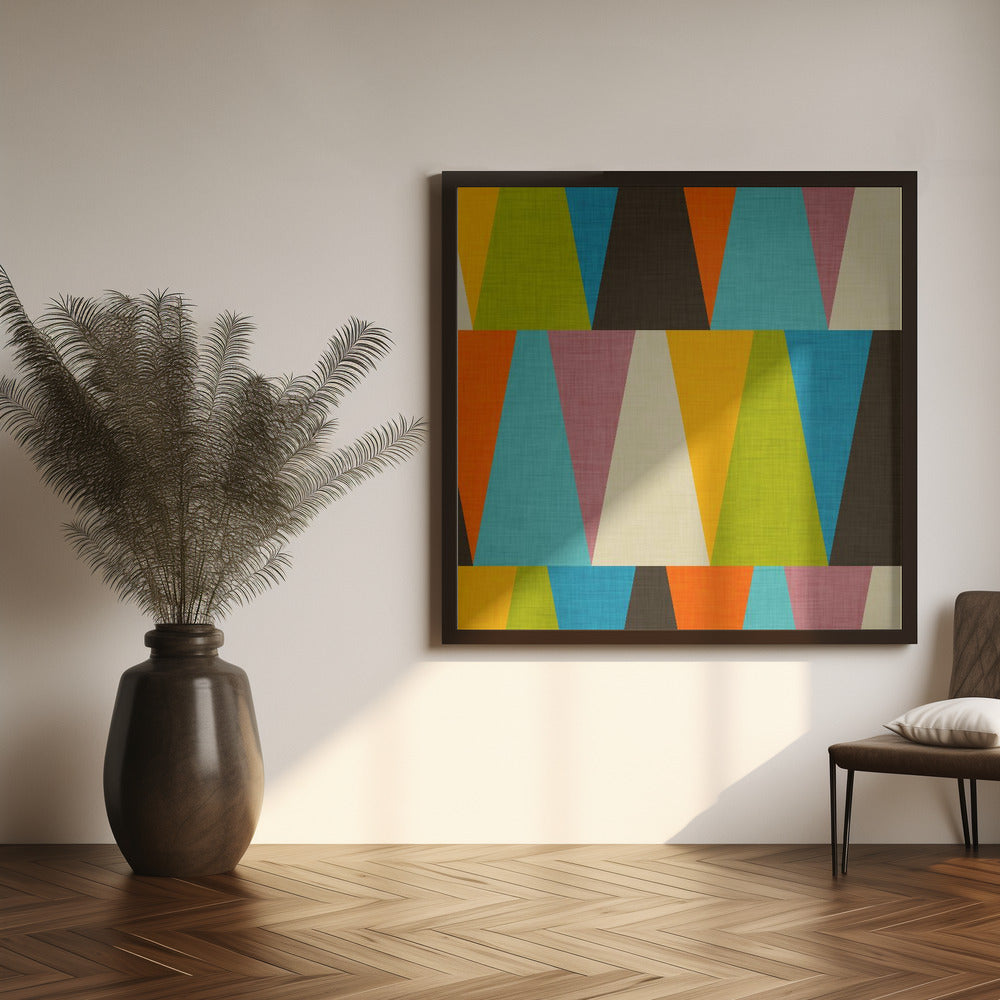 Retro Color Block Triangle Poster