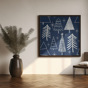 Christmas Tree Evergreen - Tree - Pine Tree Blue Poster