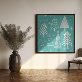 Christmas Tree Evergreen - Tree - Pine Tree Baby Blue Poster