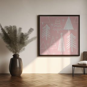 Christmas Tree Evergreen - Tree - Pine Tree Pink Poster