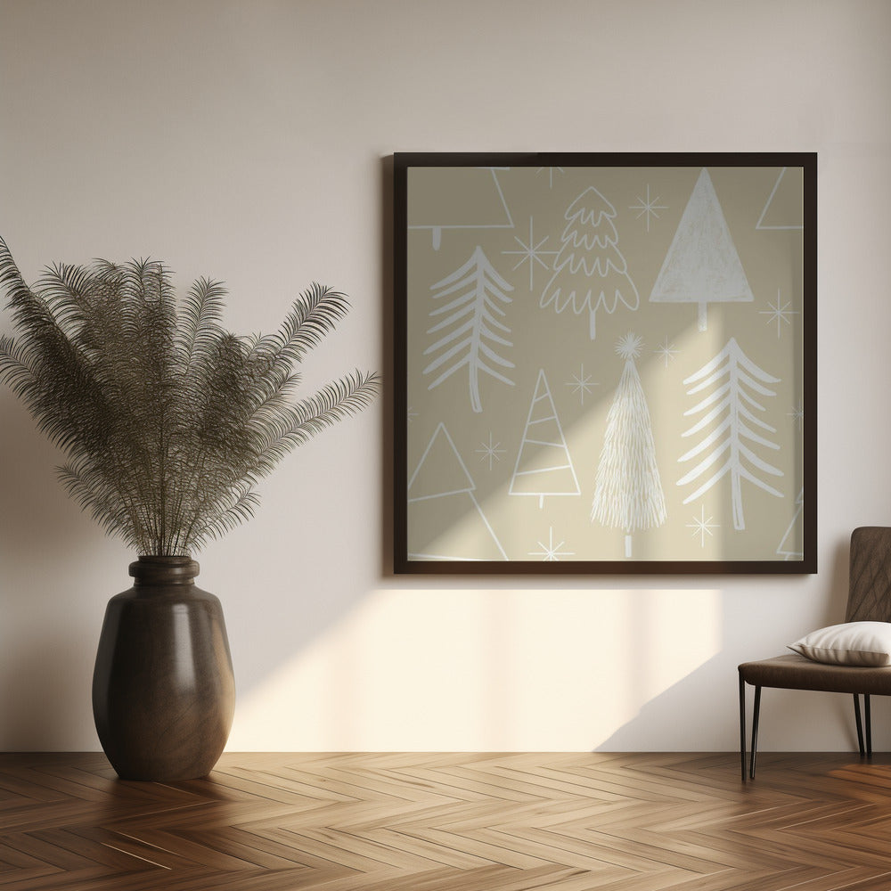 Christmas Tree Evergreen - Tree - Pine Tree Beige Poster